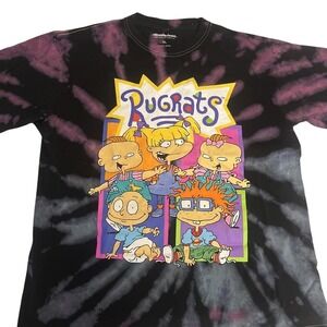Nickelodeon Blue Tie‎ Dye Rugrats Graphic Crew Neck Short Sleeve T Shirt XL